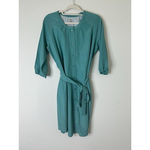 J. Peterman Co Shirt Dress Women's Small Sea Green Knee Length Classic Button - Picture 1 of 10